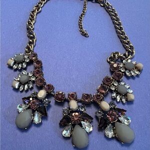 Elegant Purple and Silver Statement Necklace
